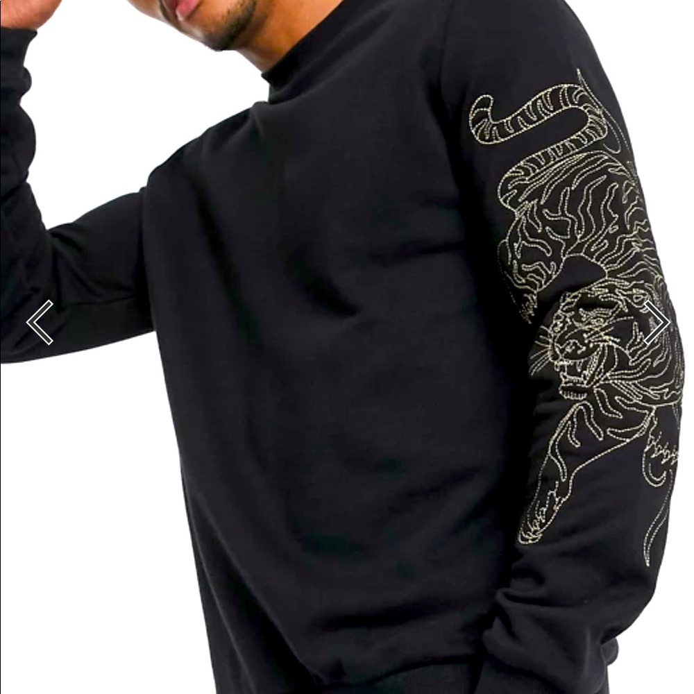 ASOS DESIGN Jersey Sweatshirt w/ Tiger Embroidery